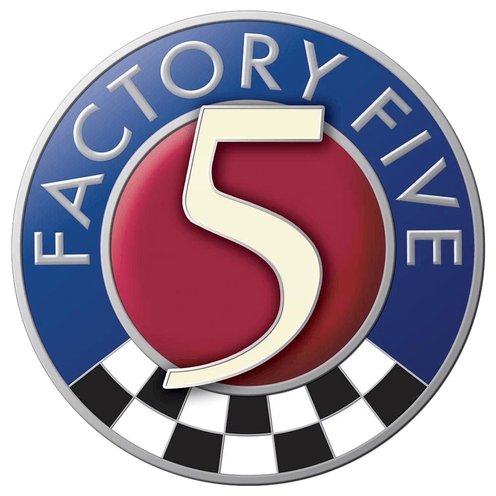 A red, white and blue button with the number five in it.