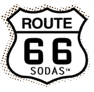 A white and black route 6 6 sign on top of a green background.